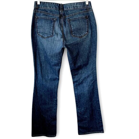 Ann Taylor LOFT Curvy Bootcut Mid Rise Blue Wash Jeans Stretch Size 30/10 Tall - Picture 2 of 13